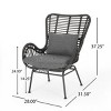 Set of 2 Modern Wicker Accent Arm Chairs with Cushions, Indoor/Outdoor Lounge Chairs for Patio, Balcony, or Sunroom – The Pop Home - 4 of 4