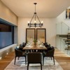 PAKOKULA 6-Light Black Vintage Candle Style Wagon Wheel Chandelier - 2 of 4