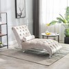 CAVINAS Velvet Chaise Lounge Chair, Button-Tufted Upholstered Recliners Chair, Accent Chair with Pillow, Sofa Chair for Bedroom, Living Room - 4 of 4