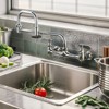 WOWOW Double Handle Wall Mount Standard Kitchen Faucet with 18 in. Swivel Jointed Spout and Double Joint Swing Arms in Chrome - 2 of 4