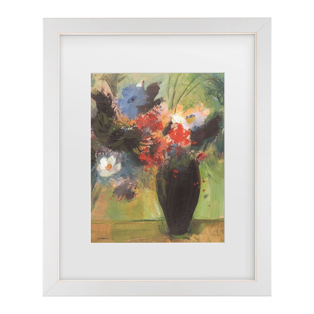 Trademark Fine Art 16"x20" Sheila Golden The Black Vase Matted Framed Art White