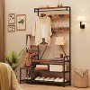 Hall Tree With Bench and Shoe Storage Parent-Child Coat Rack Shoe Bench - 3 of 4