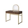 APRILSOUL Vanity Desk with Removable Mirror and Jewelry Tray, Metal-Framed, 2-Drawer Glam Station - 3 of 4