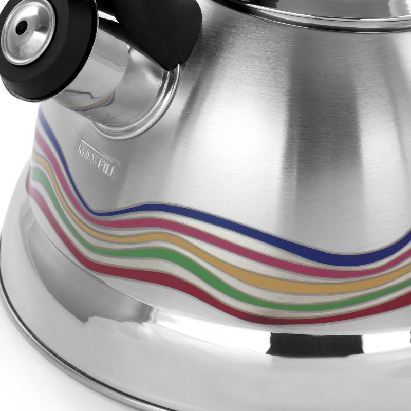 Mr. Coffee Cagliari 1.75 Quart Stainless Steel Whistling Tea Kettle with Color Changing Exterior, 2 of 10