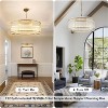 TOBILI 37" Modern Gold Round Chandelier,2-Tier 8-Light Water Ripple Crystal Glass Chandeliers,for Dining Room,High Ceiling,Luxury Chandelier - 2 of 4