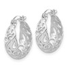 Black Bow Jewelry Ornate Tapered Round Hoop Earrings in 14k White Gold, 16mm (5/8 Inch) - 2 of 4