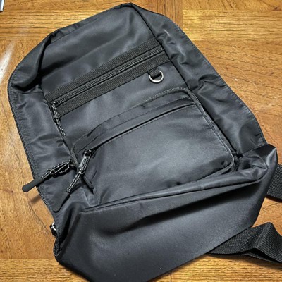 DRAKENSBERG Sling Backpack »Alma« Black, canvas & leather