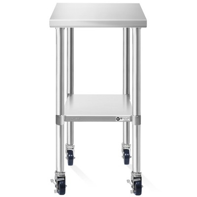 KUTLER Stainless Steel Commercial Prep Table with Wheels