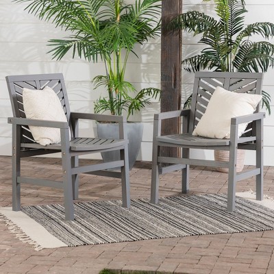 NicBex Set of 2 Outdoor Dining Chair,Modern Transitional Style Patio Dining Chairs,25 inch Chairs Suitable for Patio,Garden,Gray