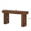 HDZNVF 63 in Long Farmhouse Console Table, Rustic Brown Rectangular Sofa Table Behind Couch, Solid Wood Grain - 3 of 4
