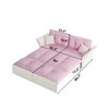 SKRAN 74.8 Queen Pull Out Sofa Bed, 3 in 1 Convertible Sleeper Couch, Velvet Loveseat with Cushions and  2 Pillows for Living Room - 4 of 4