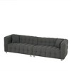 102 Inch Teddy Velvet Sofa, With 2 Throw Pillows, Hardware Feet, Mid Century Indoor Couch, Upholstered Couch For Living Room - 4 of 4