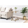 Airsurfer Golden Side Table, Acrylic Sofa Table, Glass Top C Shape Table with Metal Base for Living Room, Bedroom, Balcony Home and Office - 3 of 4