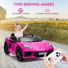 12V Kids Ride On Car Sports Licensed Corvette Electric Car Toy for Toddles with Remote Control, Visual Dashboard, LED Lights, Music, Rose Red - 3 of 4