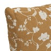 18"x18" Robina Floral Polyester Throw Pillow Ochre - Skyline Furniture: Indoor Square Cushion, Zipper Closure - 3 of 4