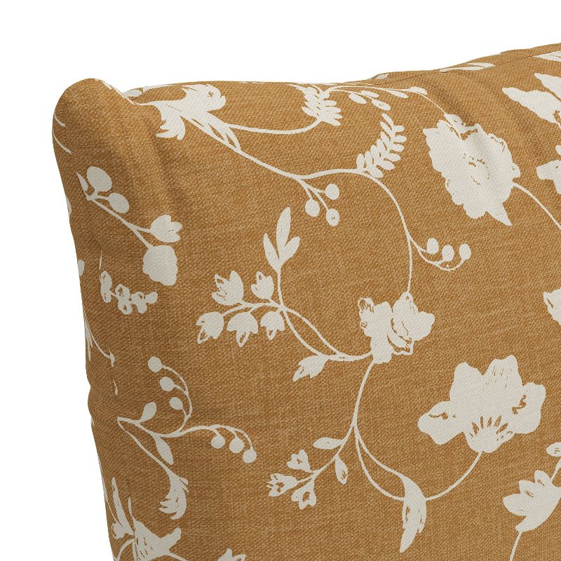 18&#34;x18&#34; Robina Floral Polyester Throw Pillow Ochre - Skyline Furniture, 4 of 7