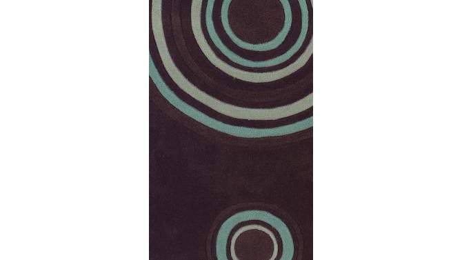 5&#39;x7&#39; Trio Collection Ringed Area Rug Chocolate/Spa Blue - Linon, 2 of 7, play video