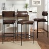 Best Choice Products Set of 3 Faux Leather Counter Stools for Kitchen Island and Dining w/ Metal Frame - 3 of 4