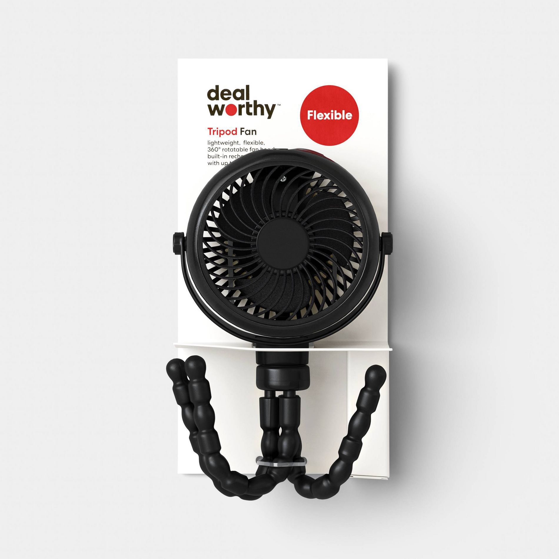 Tripod Flexible Portable Fan Black - Dealworthy™