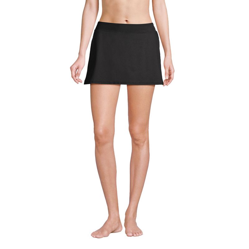 Lands' End Women's Long Chlorine Resistant Tummy Control Swim Skirt Swim Bottoms, 1 of 7