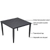 40'' Modern Outdoor Square Dining Table, 4-Seater Patio Table with Umbrella Hole, Tapered Legs and Rust-Free Aluminum Frame - Cuddlewood - 3 of 4