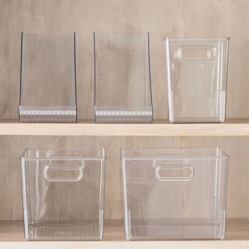 mDesign Plastic Office Supply Organizer Storage Bins with Handles, 3 of 9