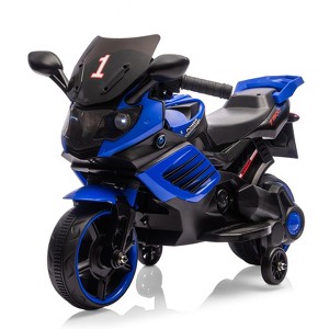 Kids Motorcycle, Ride On Car Toy with Training WheelsPowered Ride On Motorcycle Toy for Toddler Kids Boys Girls Ages 3-6 - 1 of 4
