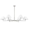 Leila 6-Light Modern Chandelier - 63" Wide, Dimmable, Damp Rated, Brushed Nickel Finish - 2 of 4
