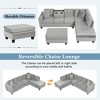 105"W Modern Sectional Sofa with Storage Ottoman, L-Shaped Couch with 2 Pillows and Cup Holder for Living Room - ModernLuxe - 3 of 4