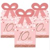 Big Dot of Happiness 10th Pink Rose Gold Birthday - Square Favor Gift Boxes - Happy Birthday Party Bow Boxes - Set of 12 - 2 of 4