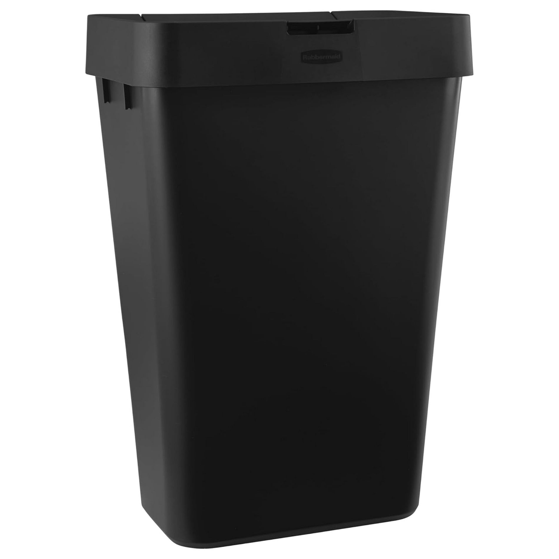 Rubbermaid Touch-Top Kitchen Trash Can Storage with Lid, 12.2 Gallons, Black