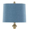LumiSource (Set of 2) Ashland 27" Contemporary Metal Table Lamps Gold Metal with Moroccan Blue Textured Slub Linen Shade from Grandview Gallery - 4 of 4