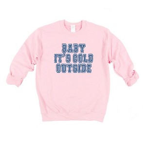 Simply Sage Market Women's Graphic Sweatshirt Distressed Baby Its Cold Outside - 1 of 3