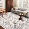 Gulches Rug 8*10 Vintage Bohemia Non-slip Washable Rug For Living Room Kitchen Bedroom Living Room Flower Design Light Khaki/Beige - 2 of 4