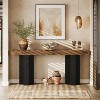 Tribesigns 63"Farmhouse Console Table with Sturdy Legs, Narrow Long Sofa Console Behind Couch for Living Room, Hallway, Rustic Brown & Black - 3 of 4