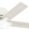 Hunter 44" Fitzgerald Lighted Ceiling Fan Matte White Finish with Bleached Alder Blades for Small Spaces - 4 of 4