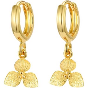 Gold Huggie Small Hoop Earrings with Charm Personalized /Star/Cross/Lock/Key 18k Gold Plated Crystal Drop Dangle Earrings for Women - 1 of 4