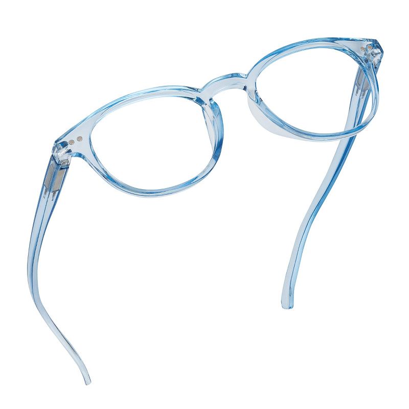 Readerest 2.25 Magnification Blue Light Blocking Reading Glasses, Round Light Blue, 1 of 6
