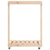 vidaXL Log Holder with Wheels 30.1 in.x15.7 in.x42.5 in. Solid Wood Pine - 4 of 4
