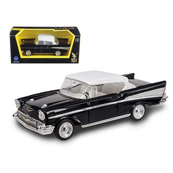 1957 Chevrolet Bel Air Black with White Top 1/43 Diecast Model Car by Road Signature