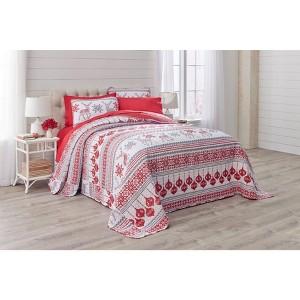 BrylaneHome 3 Piece Microfleece Christmas Bedspread Set - 1 of 4