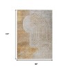 Gold And Ivory Geometric Washable Indoor Outdoor Area Rug - 3 of 4