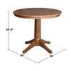 Ely Round Top Pedestal Distressed Oak - International Concepts - image 4 of 4