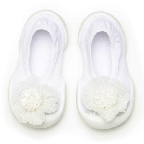 squat Garderobe Menneskelige race Komuello Toddler Shoes - Flat Pompom Flower White Size 24-36m : Target