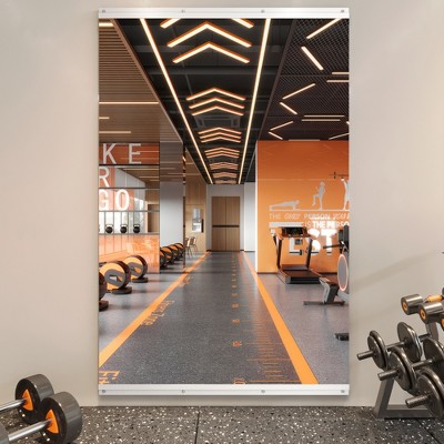 Modern Rectangle Frameless Wall-Mounted Gym Mirror Dance Mirror