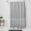 Embroidered Shower Curtain Gray - Threshold™ - image 2 of 4
