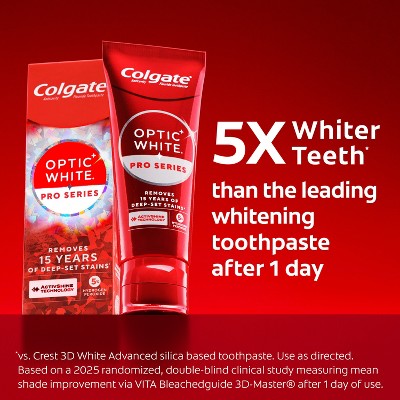 Colgate Optic White Pro Series Express White Teeth Whitening Toothpaste with 5% Hydrogen Peroxide - 3oz/2pk