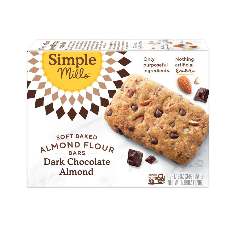 SOFT BAKED DARK CHOCOLATE ALMOND FLOUR BARS, DARK CHOCOLATE ALMOND