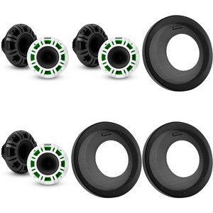 Kicker (3) 48KMXL65 6.5" 4-Ohm RGB-LED KMXL Horn-Loaded Marine Coaxial Speakers, Pairs ( Includes Powersports Grilles ) - 1 of 4