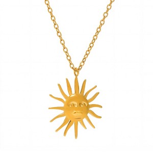 Vintage Circle Coin Necklace for Women - HTUTWOO™ 18k Gold Plated Retro Textured Medallion, for Everyday Wear&occasions - 1 of 4